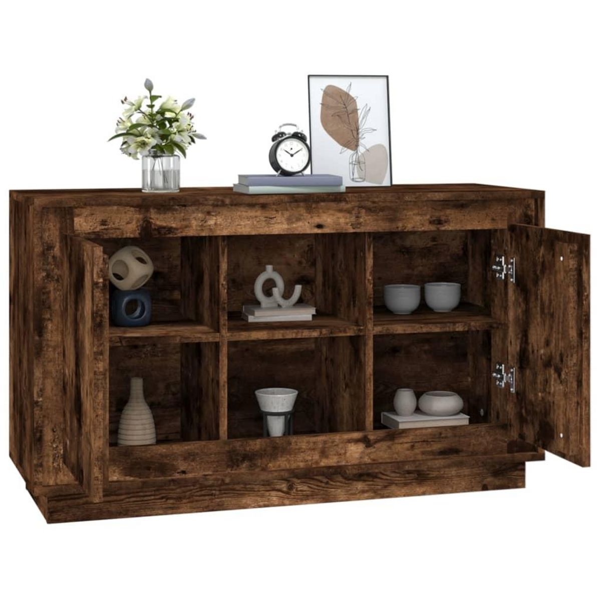VIDAXL Buffet chene fume 102x35x60 cm bois d'ingenierie