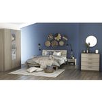 Habitat et Jardin Lit Double en bois  Pricy  - 140 x 200 cm - Beige