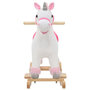 Voir la diapositive 3 : VIDAXL Licorne à bascule Peluche 65x32x58 cm Blanc et rose