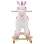 Voir la diapositive 3 : VIDAXL Licorne à bascule Peluche 65x32x58 cm Blanc et rose