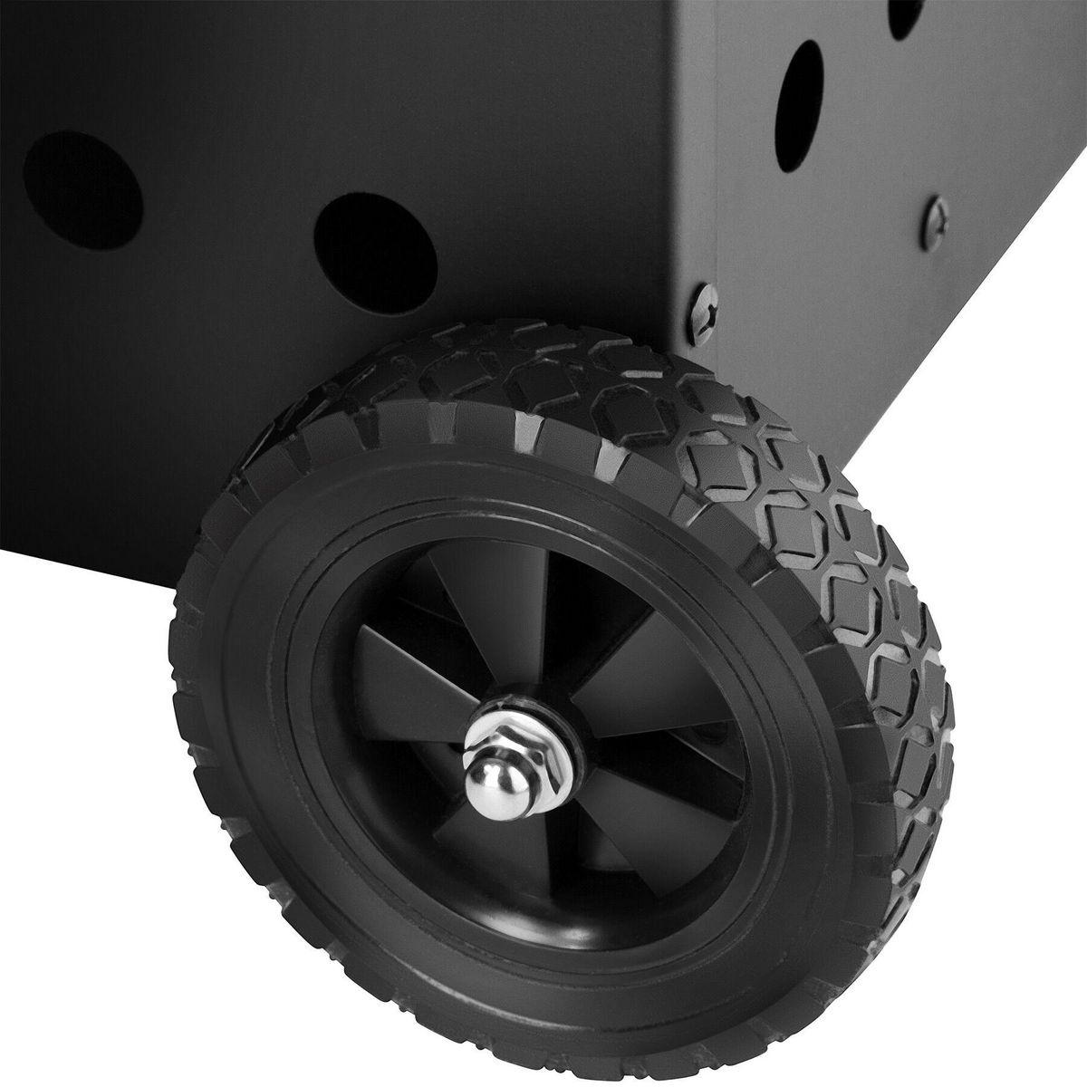 tectake Porte bûches en acier noir