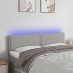 VIDAXL Tete de lit a LED Gris clair 144x5x78/88 cm Tissu