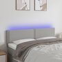 Voir la diapositive 1 : VIDAXL Tete de lit a LED Gris clair 144x5x78/88 cm Tissu