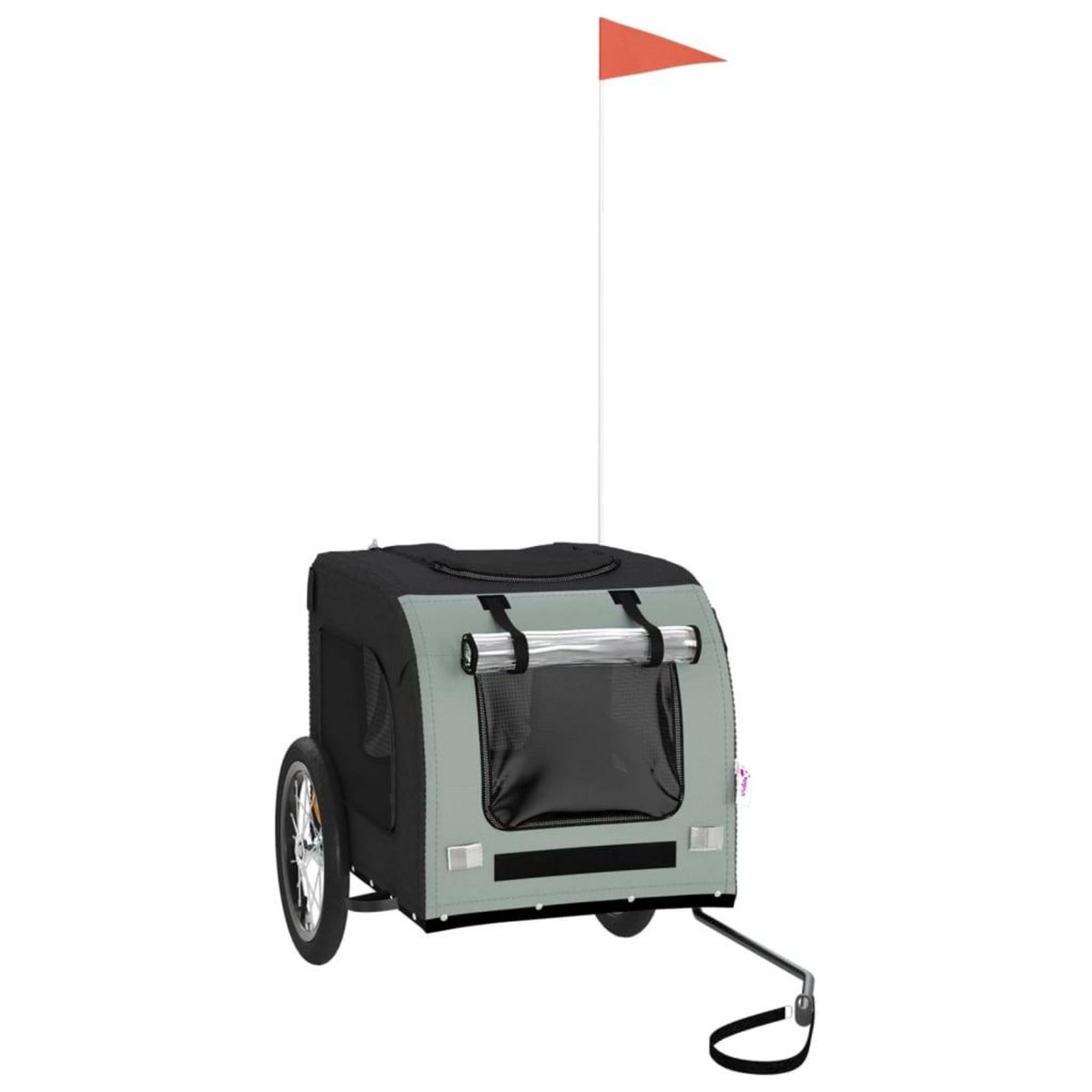 VIDAXL Remorque de velo pour animaux de compagnie noir et gris