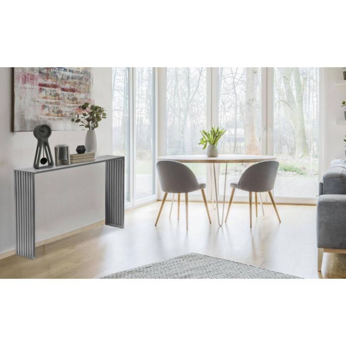 Paris Prix Console Design en Métal  Equalise  106cm Argent