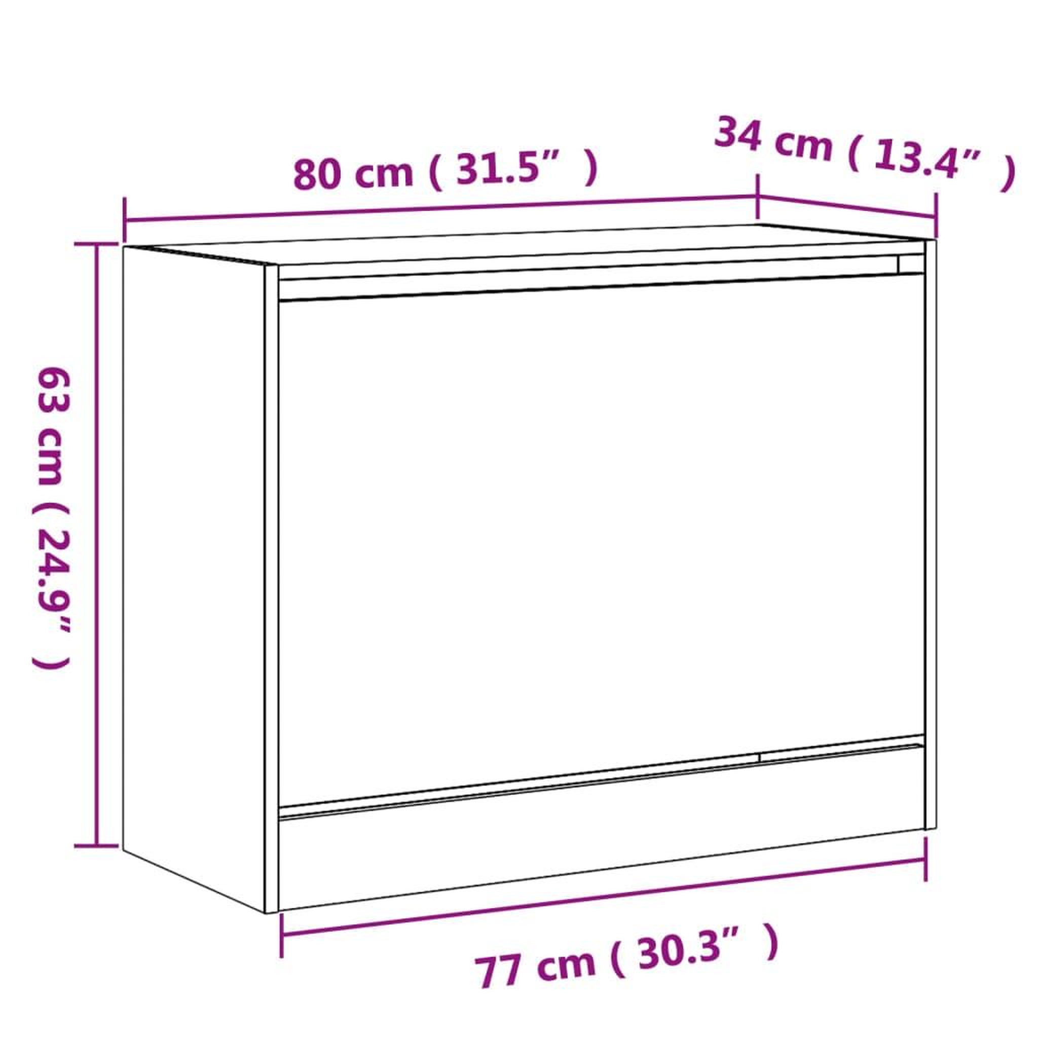 Voir la diapositive 6 : VIDAXL Armoire a chaussures chene sonoma 80x34x63 cm bois d'ingenierie