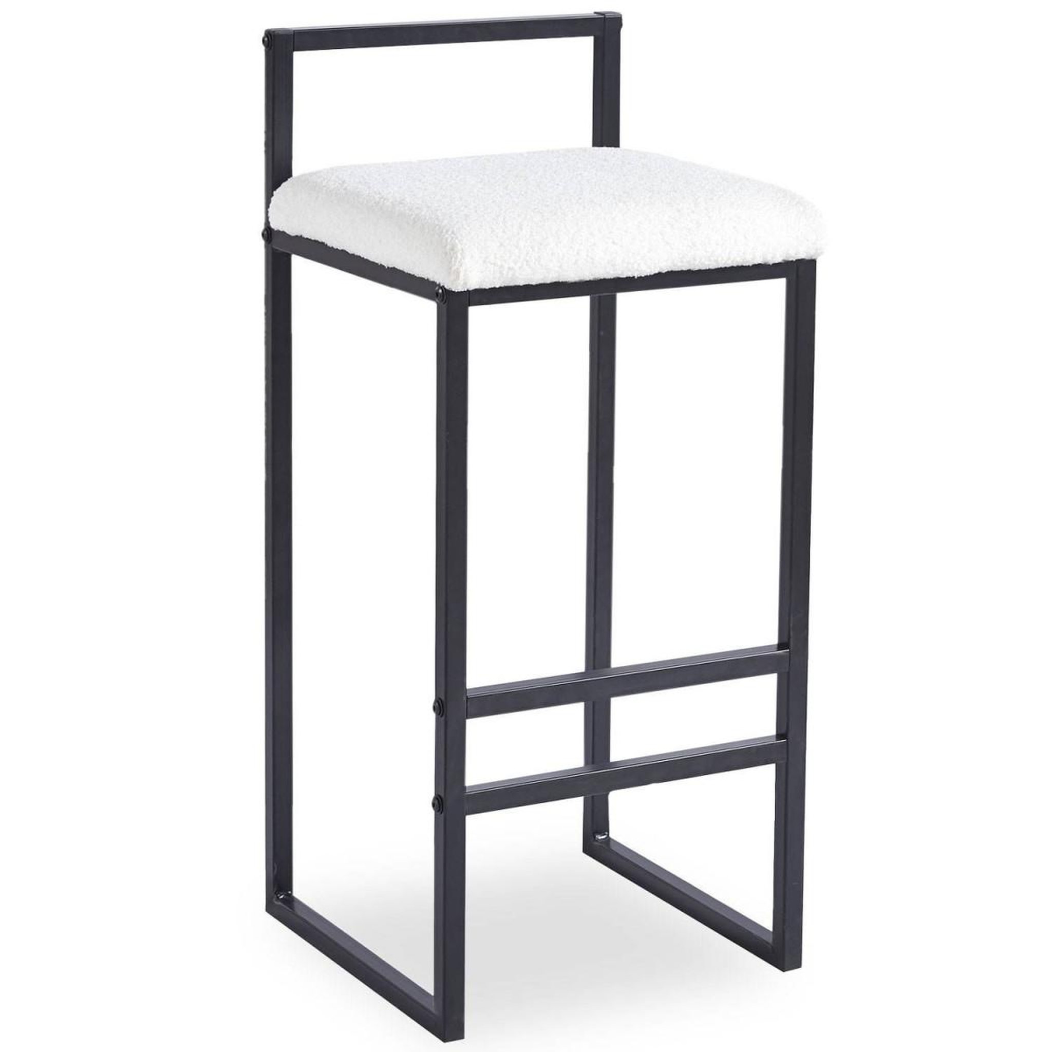 Voir la diapositive 2 : Paris Prix Tabouret de Bar Bouclette  Dakota  80cm Crème & Noir