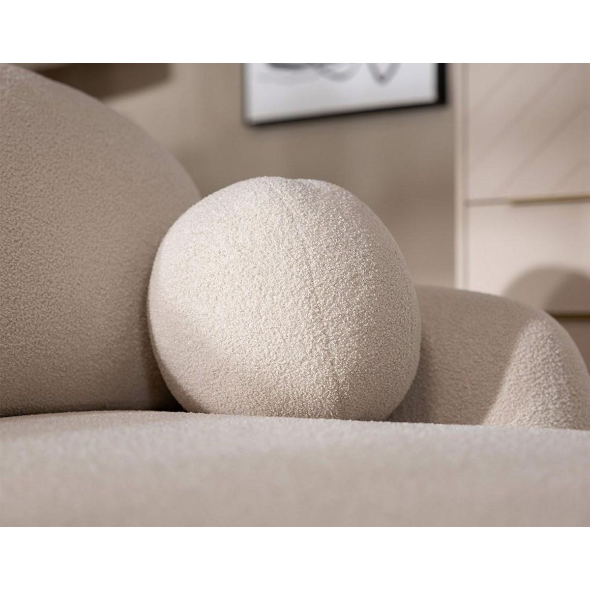 BEST MOBILIER Berenice - canapé d'angle gauche 4 places convertible avec coffre en tissu bouclette