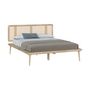 Voir la diapositive 1 : Rendez vous déco Lit double 140x190 cm en bois et cannage - Adik