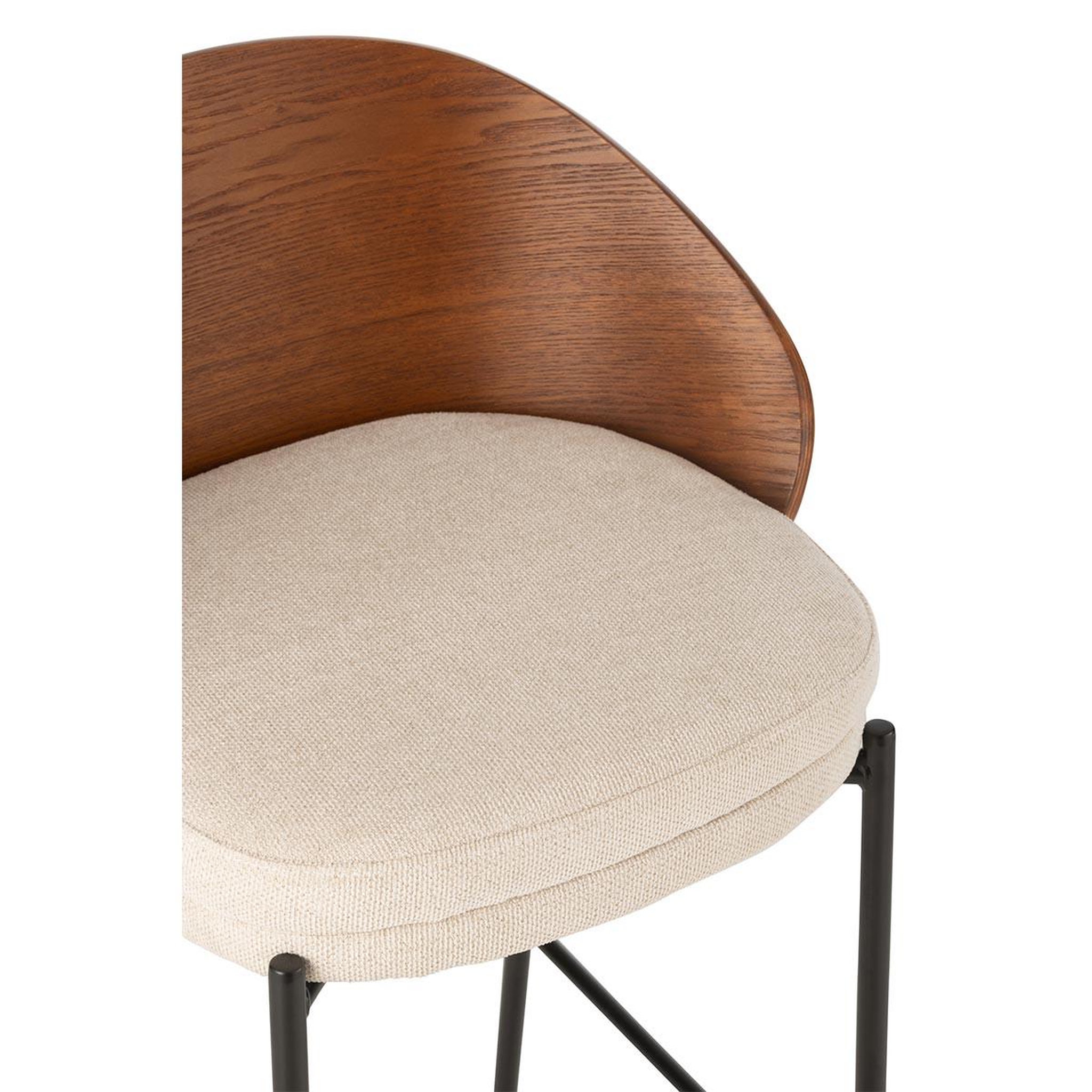 Voir la diapositive 5 : J-LINE Chaise de bar design  lone  97cm marron & beige