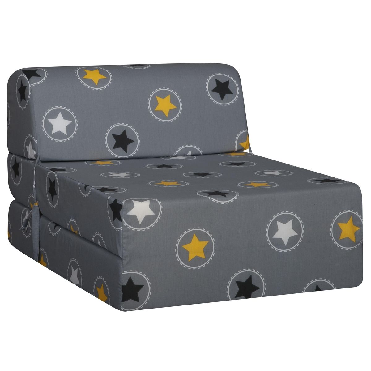 Chauffeuse 1 place STAR tissu gris étoiles 