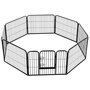 HOMCOM Luxe parc enclos modulable acier 8 panneaux et 1 porte pour chiens  80L x 60H cm noir