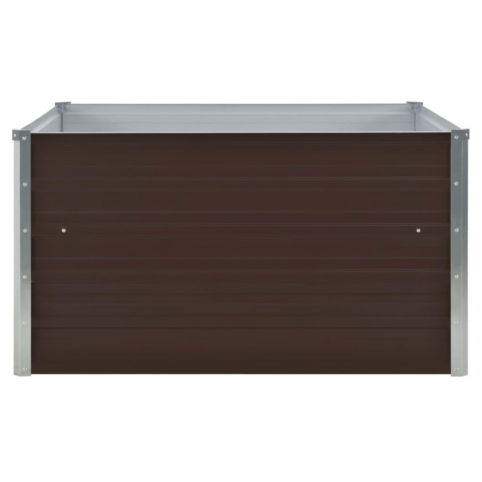 Voir la diapositive 3 : VIDAXL Jardiniere 100 x 100 x 45 cm Acier galvanise Marron