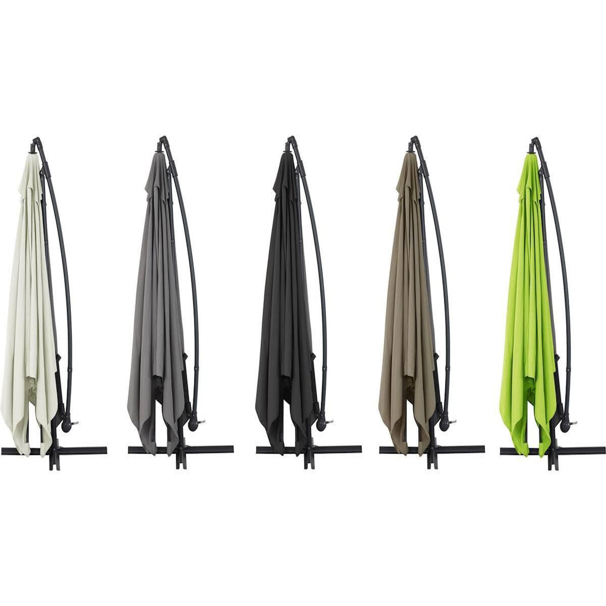 Habitat et Jardin Parasol jardin déporté Alu  Ilios 3  - Carré - 3 x 3 m - Vert - Dalles incluses