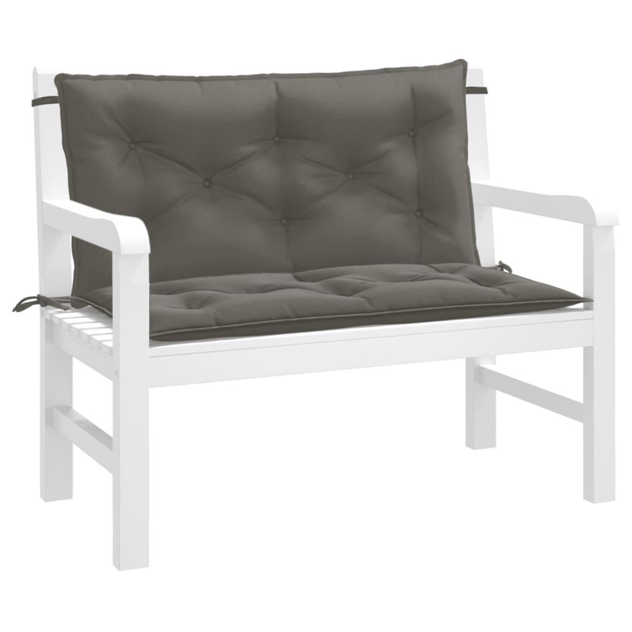 VIDAXL Coussins de banc de jardin lot de 2 gris fonce melange tissu