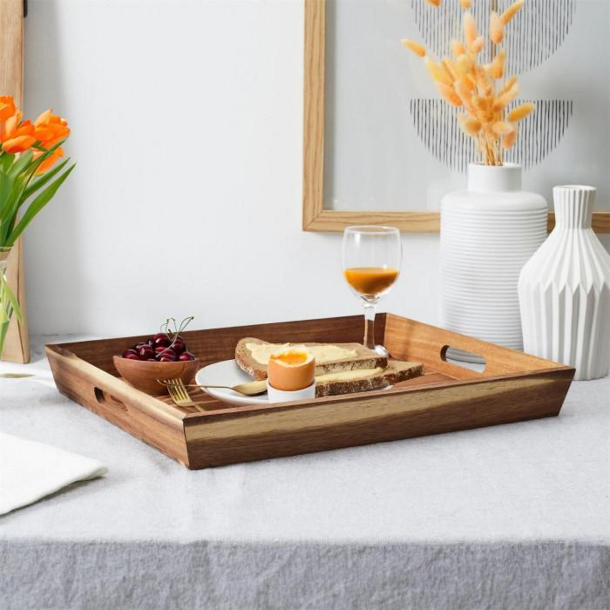 Paris Prix Plateau de Service en Bois  Acacia  42cm Marron