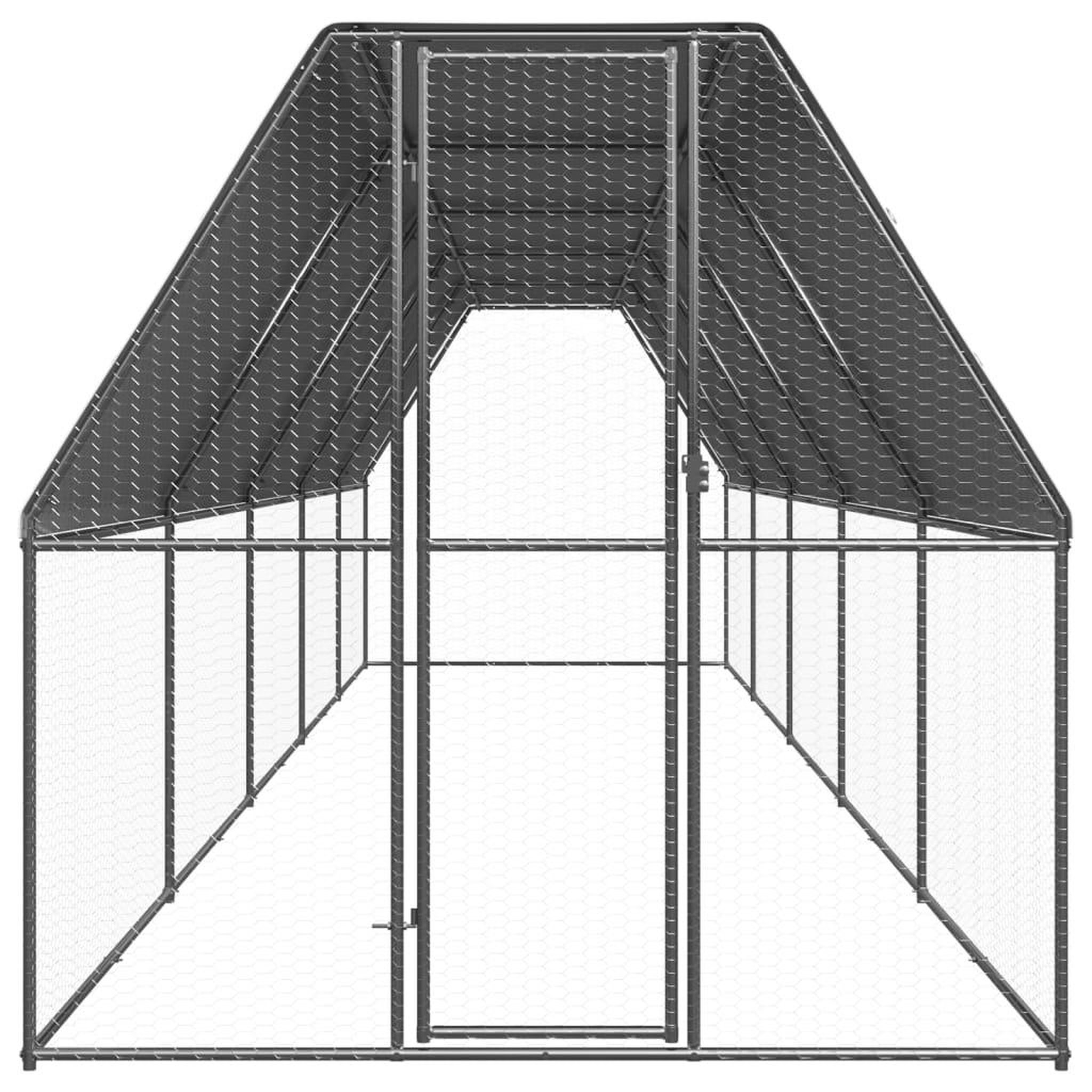 Voir la diapositive 2 : VIDAXL Poulailler d'exterieur 2x10x2 m Acier galvanise