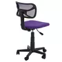 IDIMEX Chaise de bureau pour enfant MILAN fauteuil pivotant et ergonomique, siège à roulettes avec hauteur réglable, mesh violet