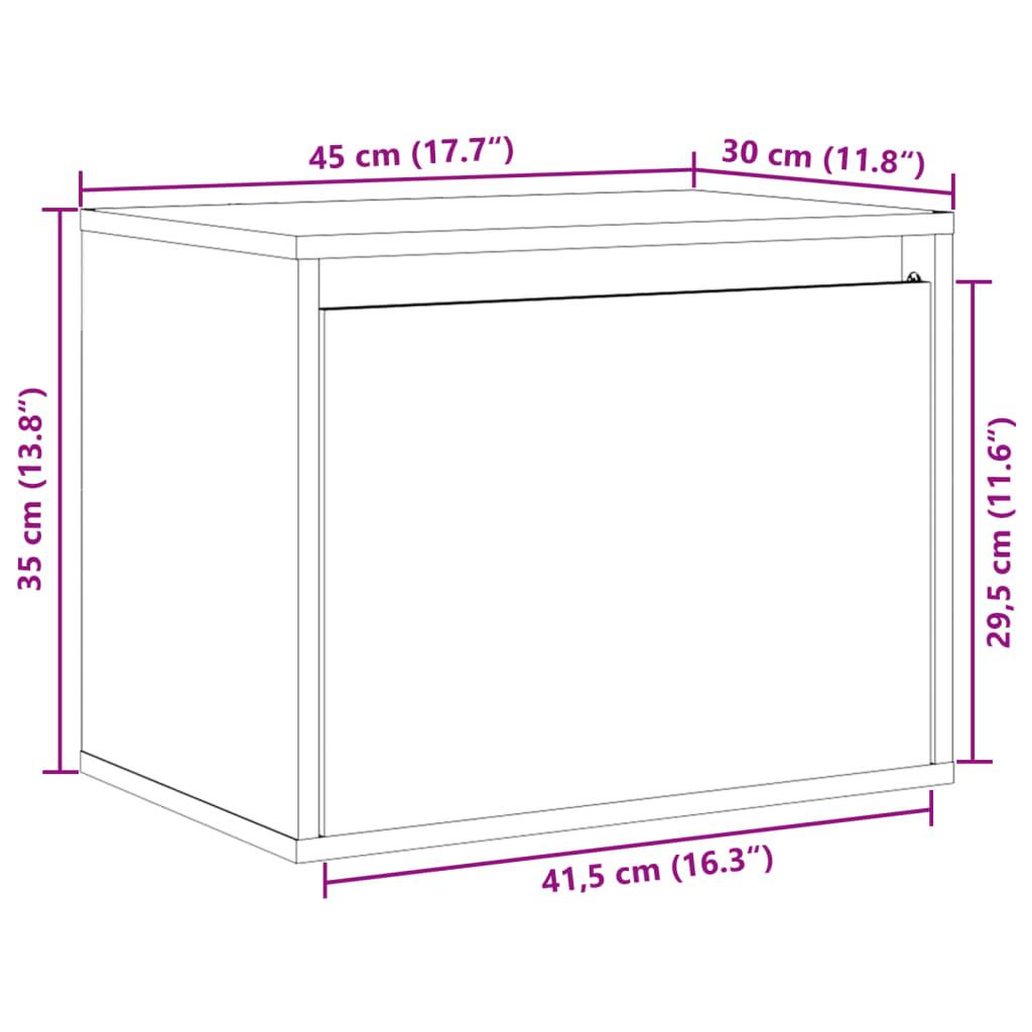Voir la diapositive 6 : VIDAXL Armoire murale 45x30x35 cm Bois de pin massif