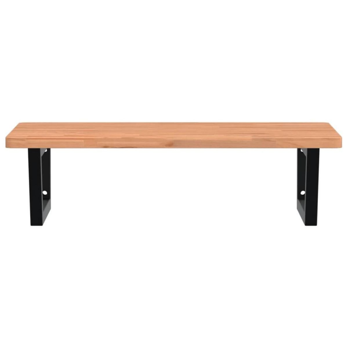 VIDAXL Etagere de vasque murale acier et bois massif de hetre