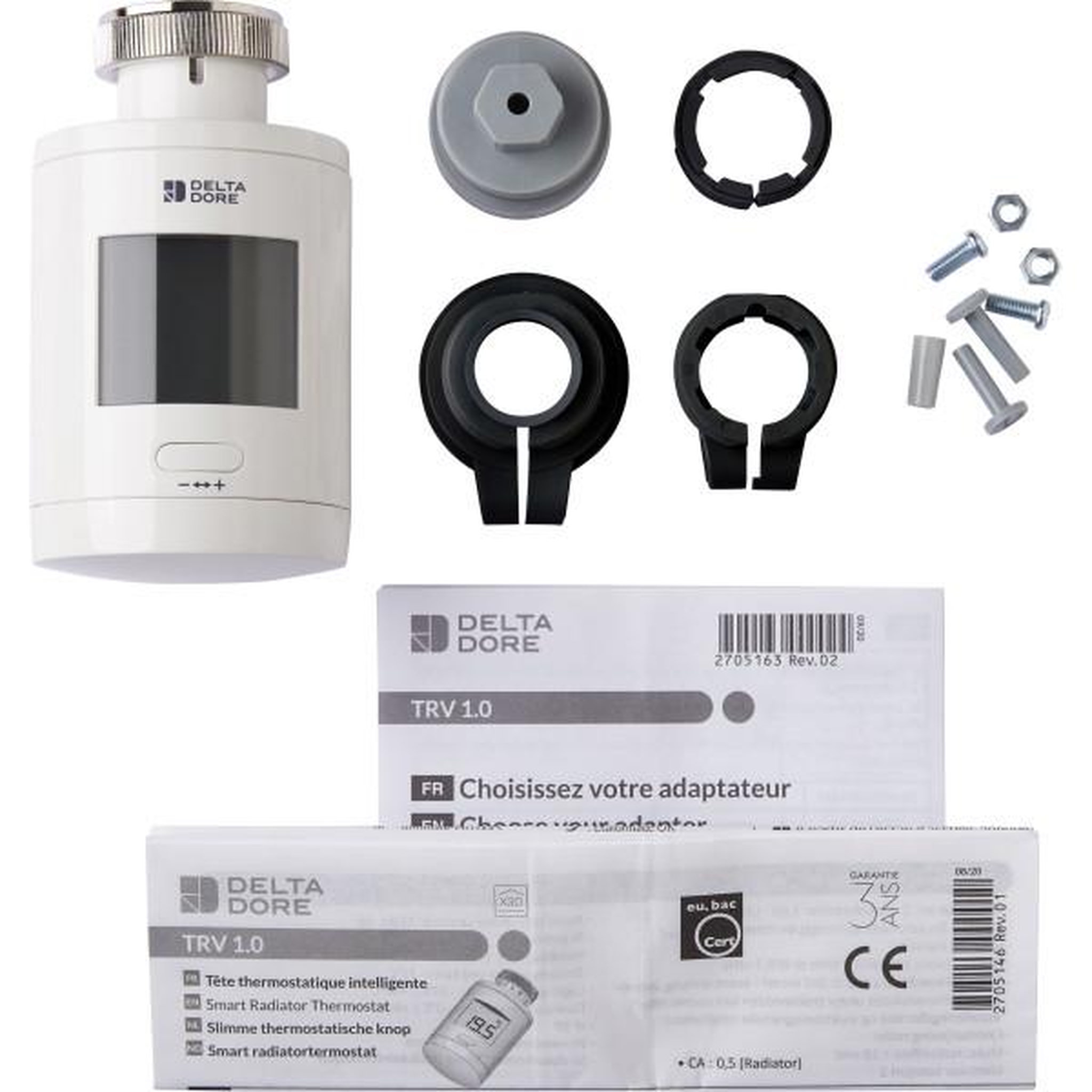 Voir la diapositive 3 : DELTA DORE Tete thermostatique trv 1.0 et adaptateurs - delta dore - trv 1.0 adapt - chauffage connecté - programmation - contrôle vocal