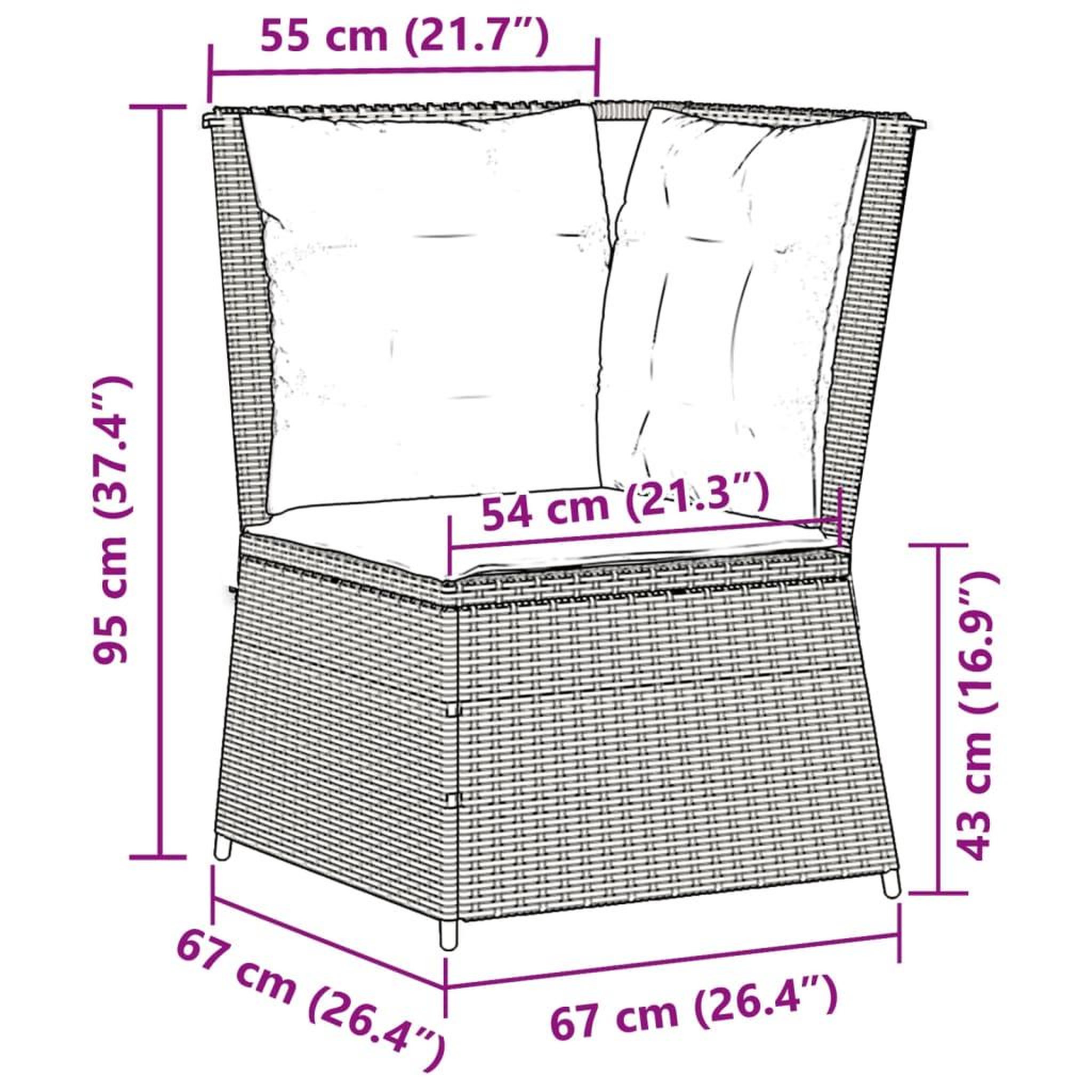 Voir la diapositive 6 : VIDAXL Canape d'angle de jardin et coussins gris clair resine tressee