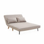 Voir la diapositive 6 : SWEEEK Canapé convertible en tissu - Guesta - 2 places scandinave. pieds bois foncé. beige. banquette. dossier inclinable