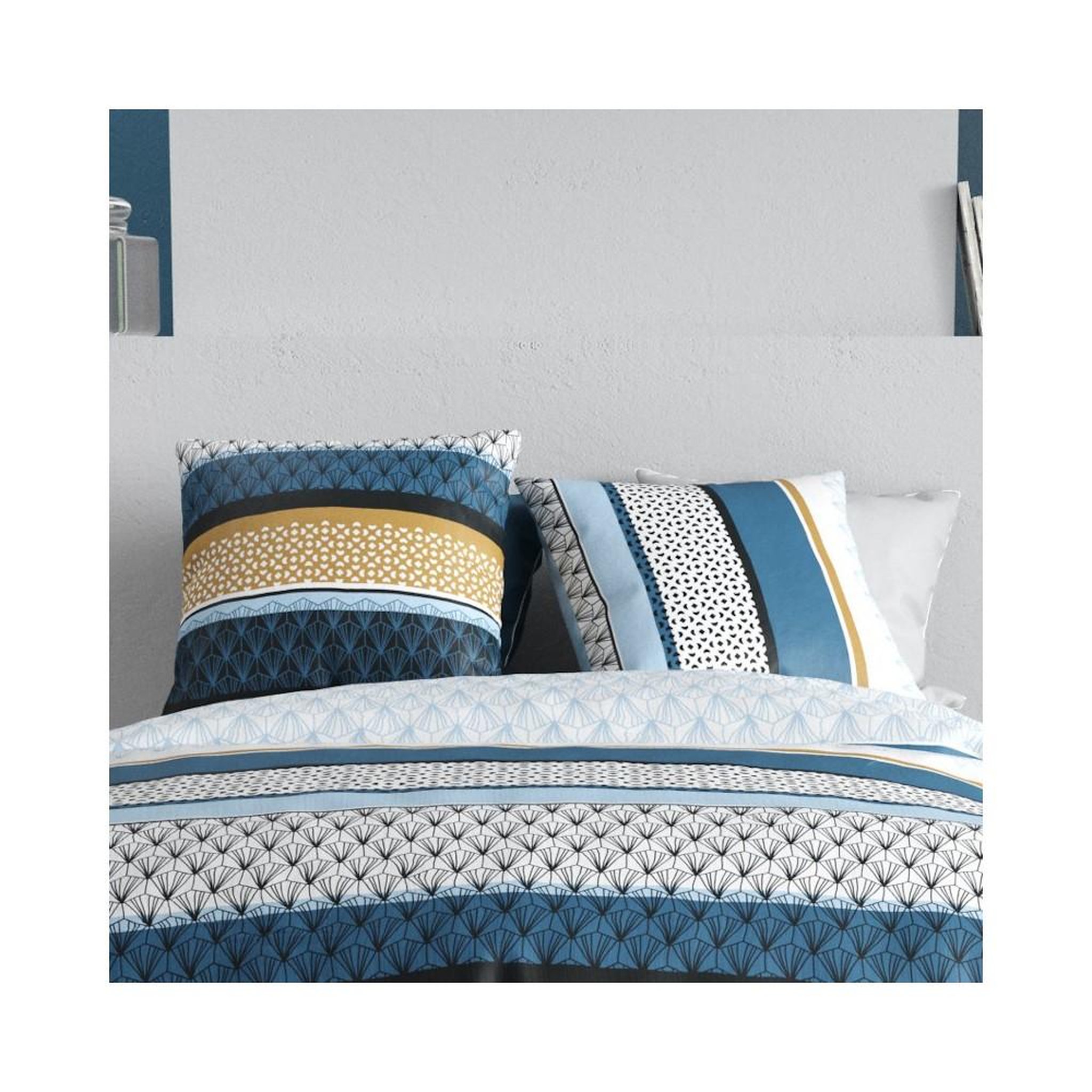 Voir la diapositive 2 : ATELIER DU COTON Housse de couette 240x220 OSIS + 2 taies coton 57 fils