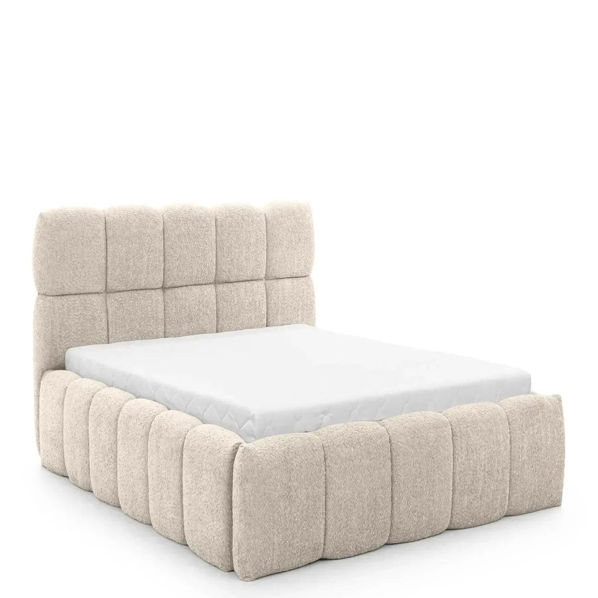 Voir la diapositive 1 : CASANOVA PARIS Elise - lit coffre tissu bouclette