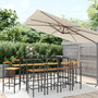 Voir la diapositive 1 : VIDAXL Ensemble de bar jardin 11pcs noir poly rotin/bois massif acacia