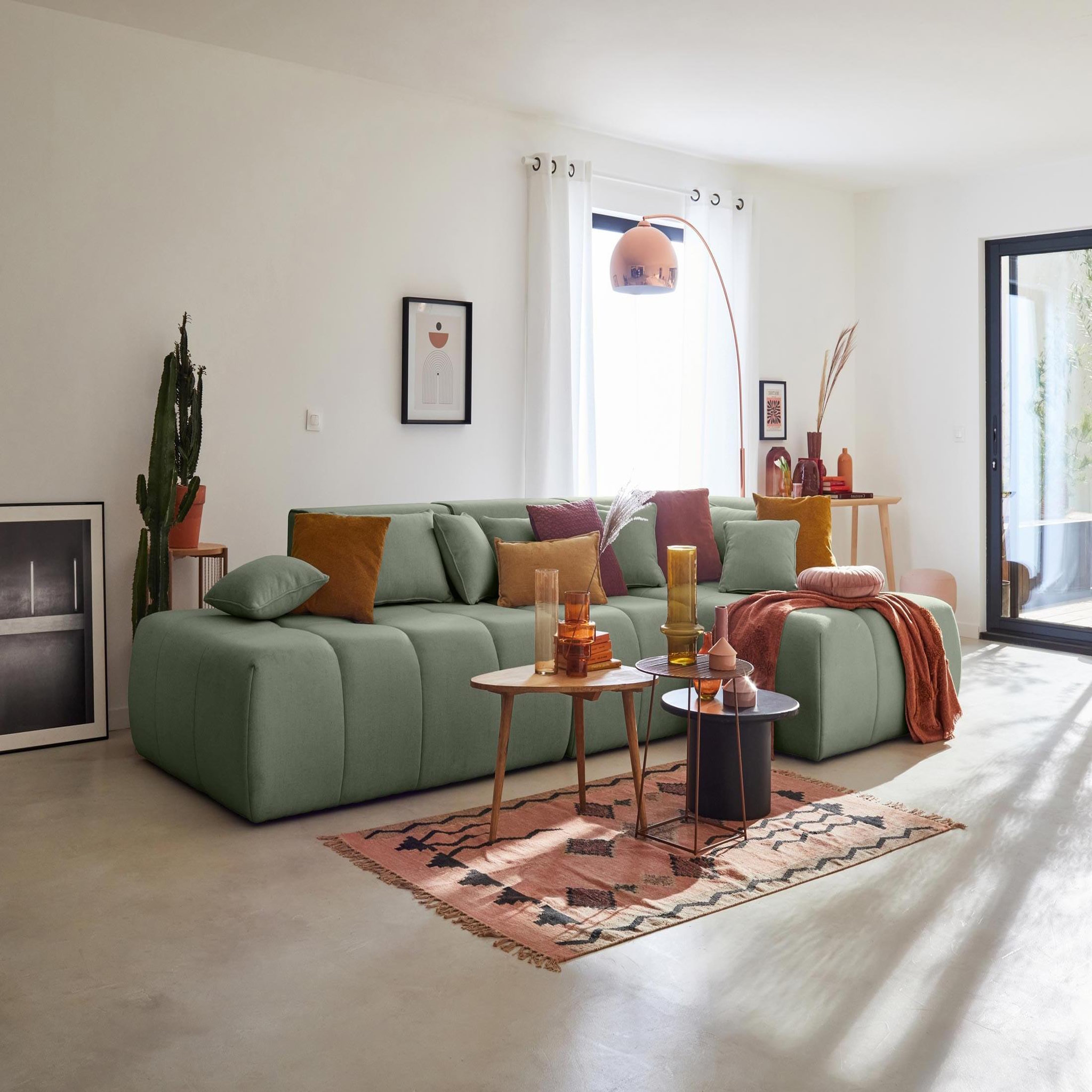 Voir la diapositive 2 : LISA DESIGN Caracas - canapé modulable d'angle droit - 5 places - en tissu