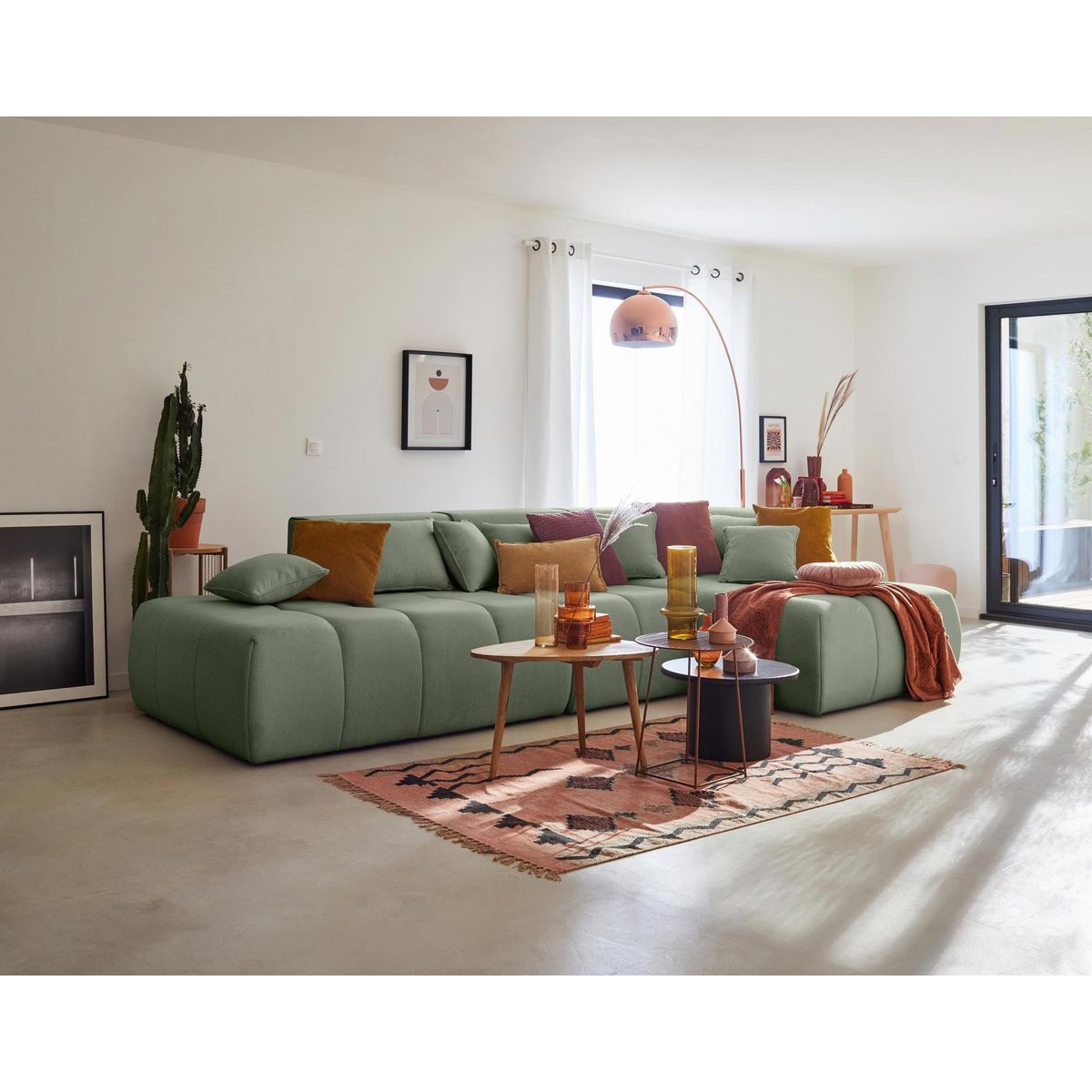 LISA DESIGN Caracas - canapé modulable d'angle droit - 5 places - en tissu