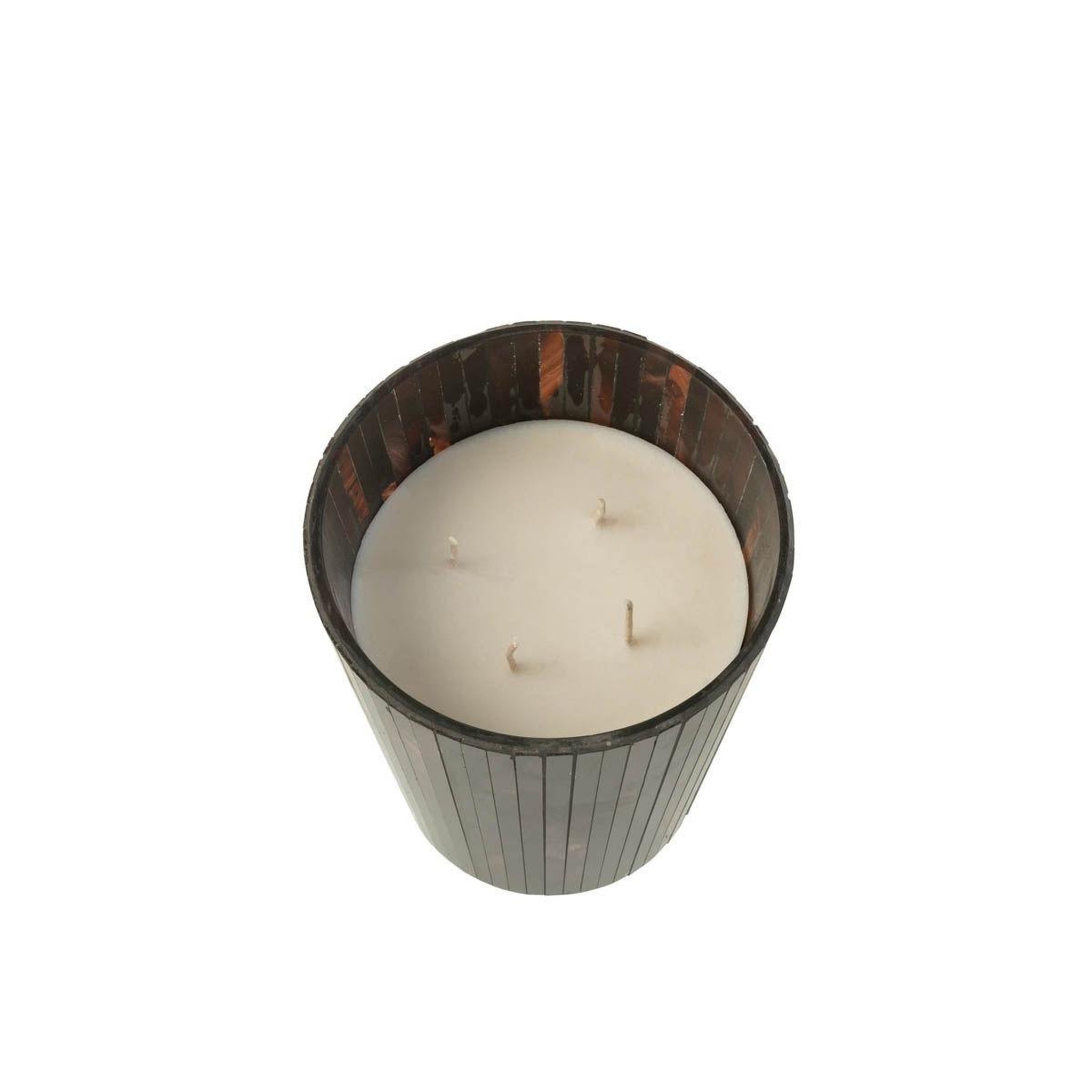 Voir la diapositive 2 : J-LINE Bougie parfumée  noa  18cm woody aurora