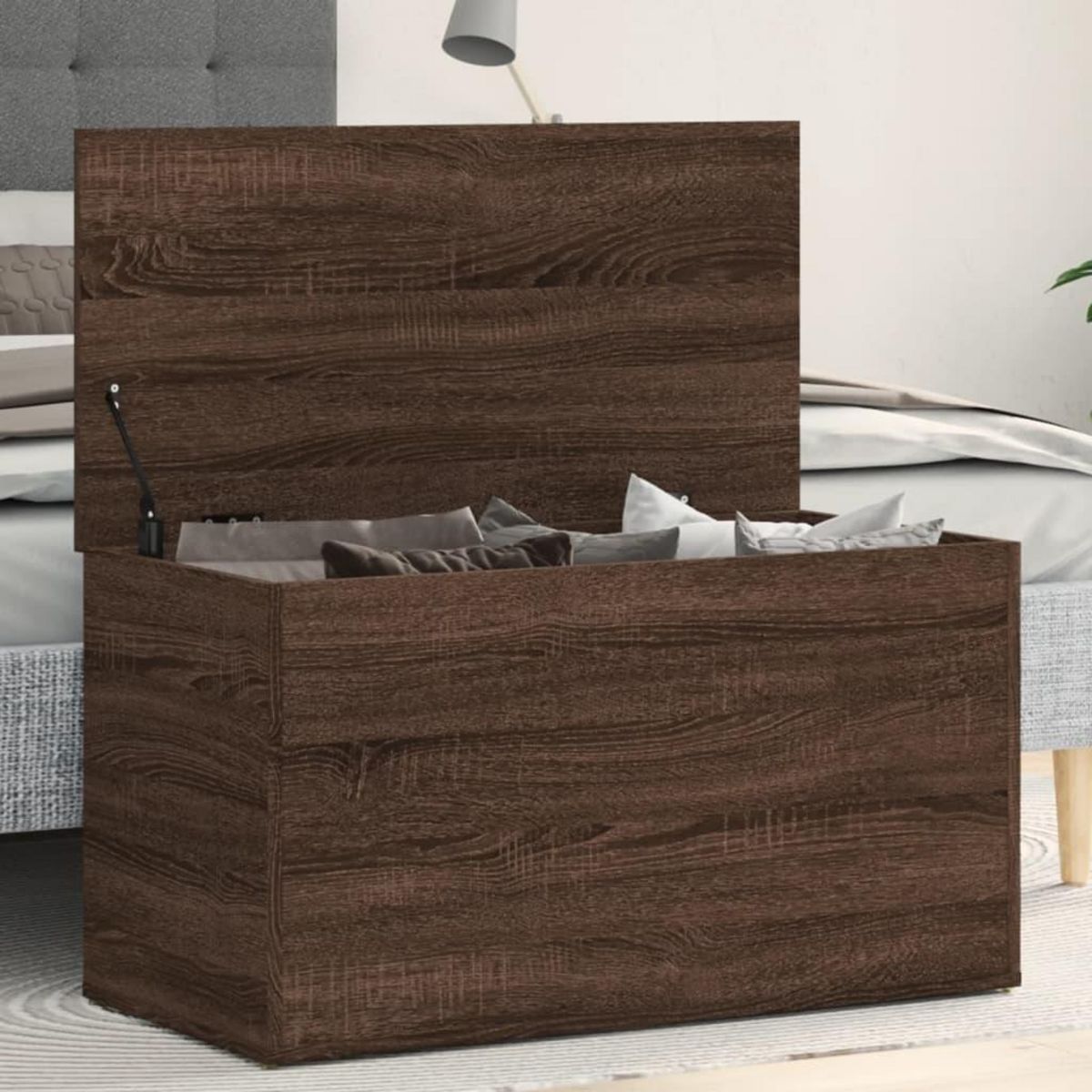 VIDAXL Coffre de rangement Chene marron 84x42x46 cm Bois d'ingenierie
