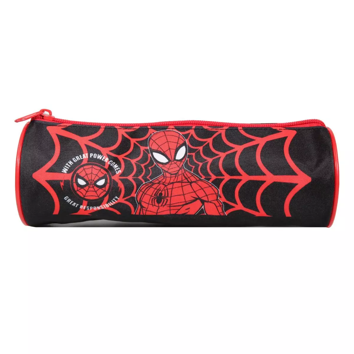 Bagtrotter BAGTROTTER Trousse scolaire ronde Marvel Spider-Man Noire Toile d'araignée
