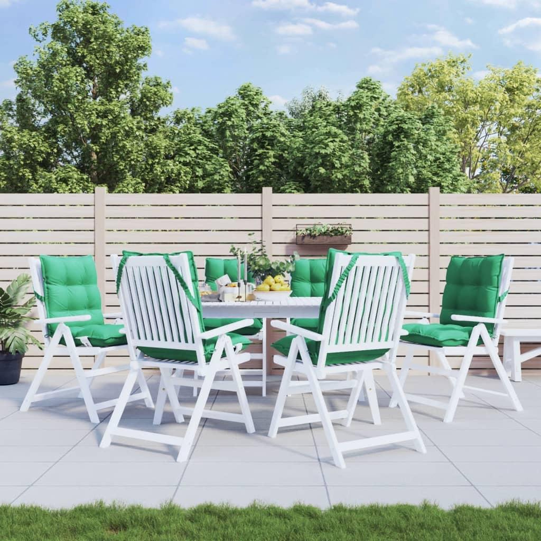 VIDAXL Coussins de chaise a dossier bas lot de 6 vert tissu oxford