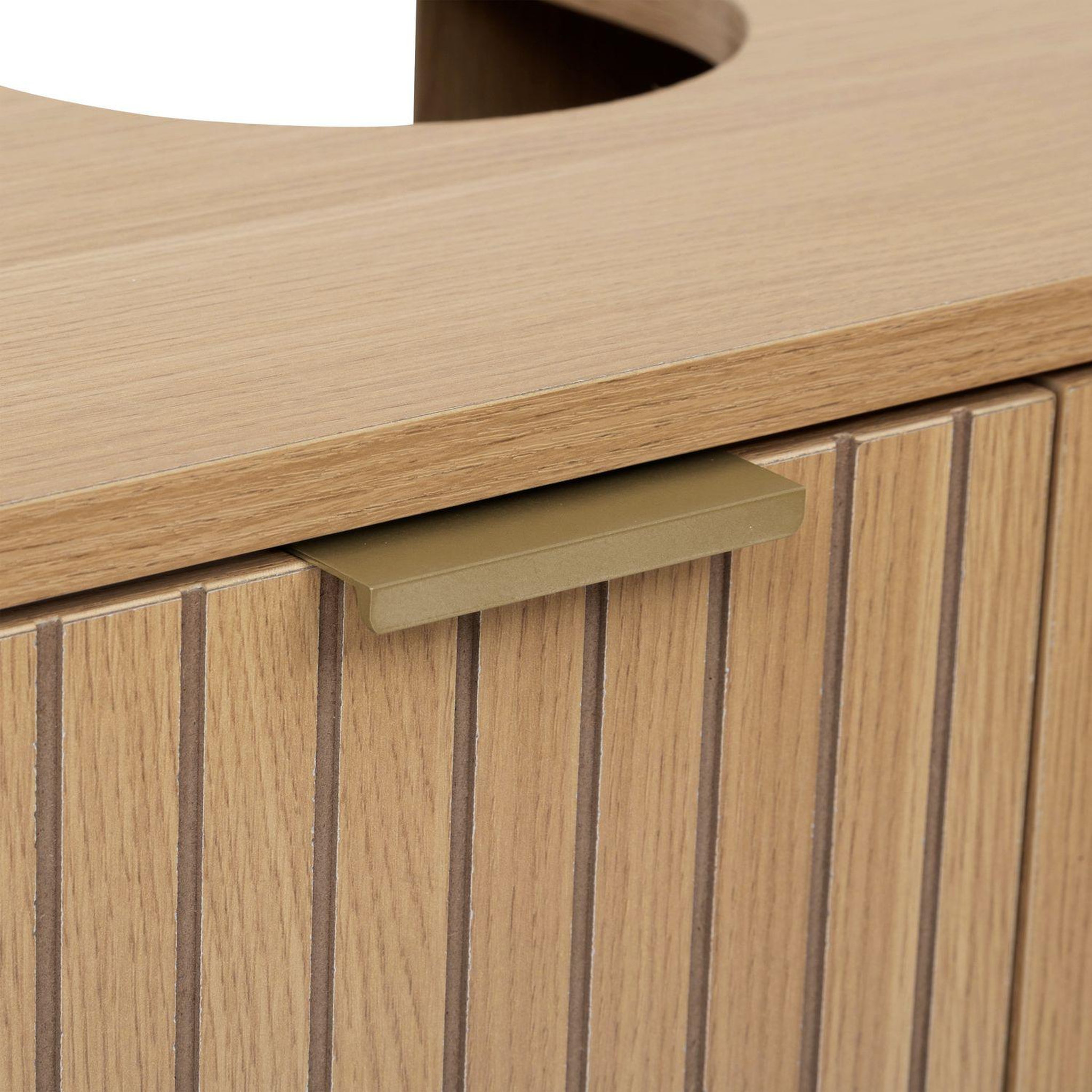 Voir la diapositive 4 : FIVE Meuble lavabo 2 portes en bois tasso - beige