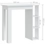 Voir la diapositive 6 : VIDAXL Table de bar et etagere Blanc 102x50x103,5 cm Bois d'ingenierie