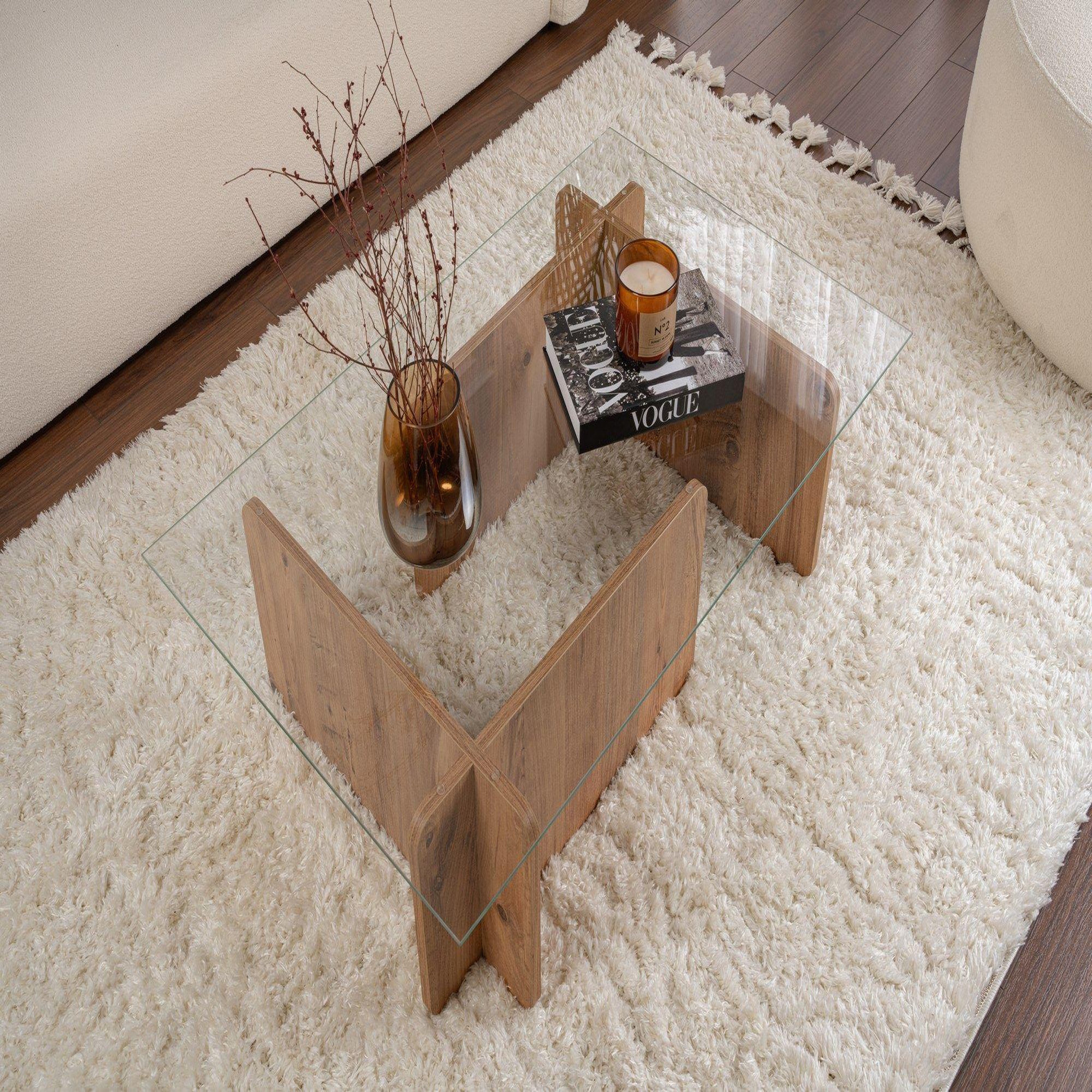 Voir la diapositive 3 : Habitat et Jardin Table basse en bois  flavio  - 105 x 65 x 30 cm - pin atlantique