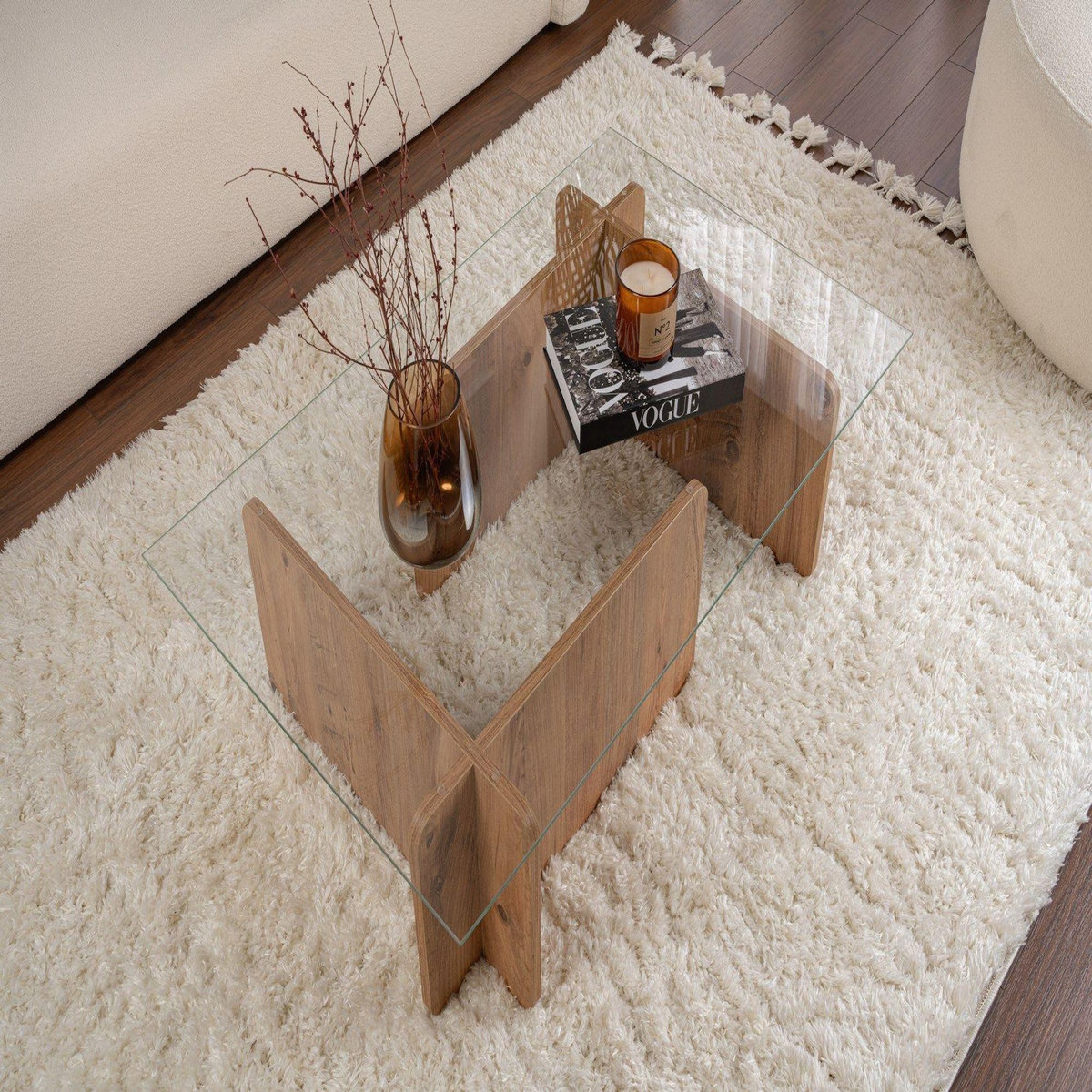 Habitat et Jardin Table basse en bois  Flavio  - 105 x 65 x 30 cm - Pin atlantique