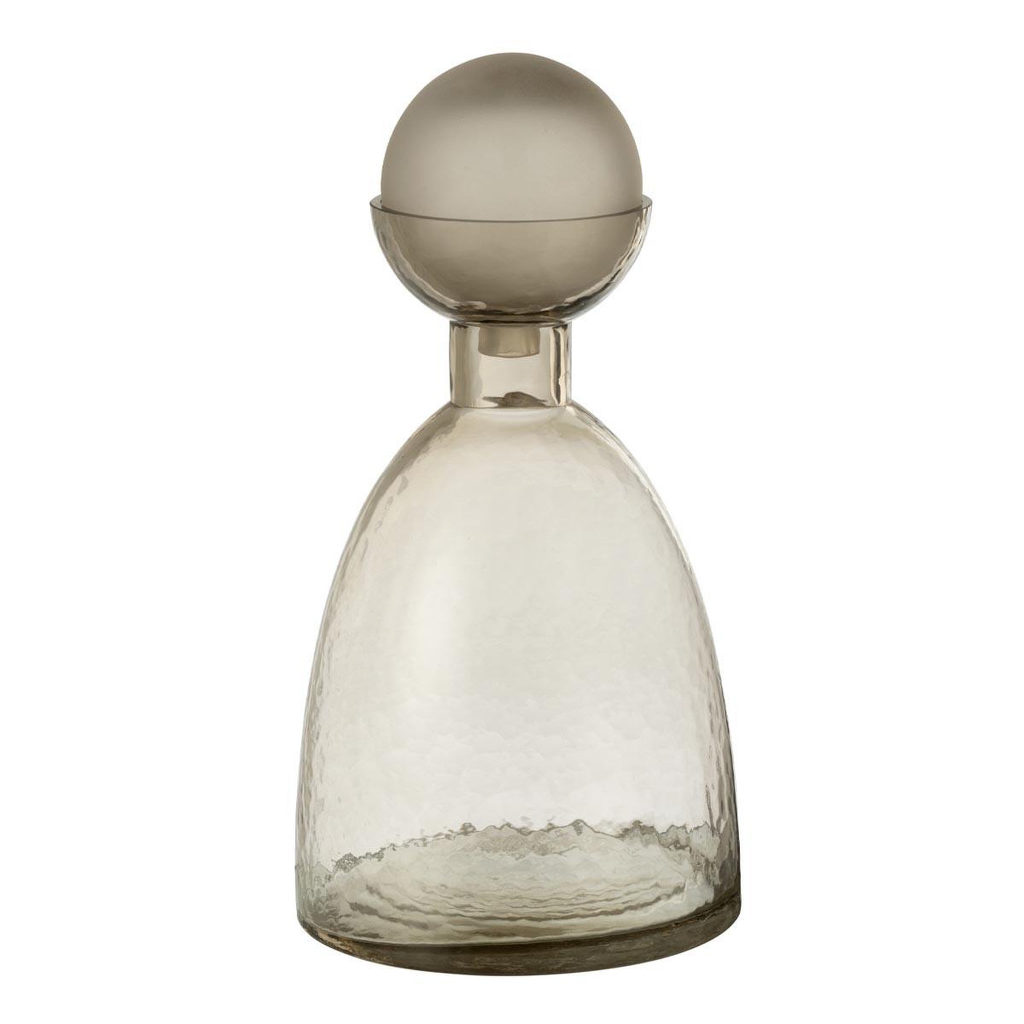 J-LINE Vase bouteille bouchon en verre  yoko  34cm grège