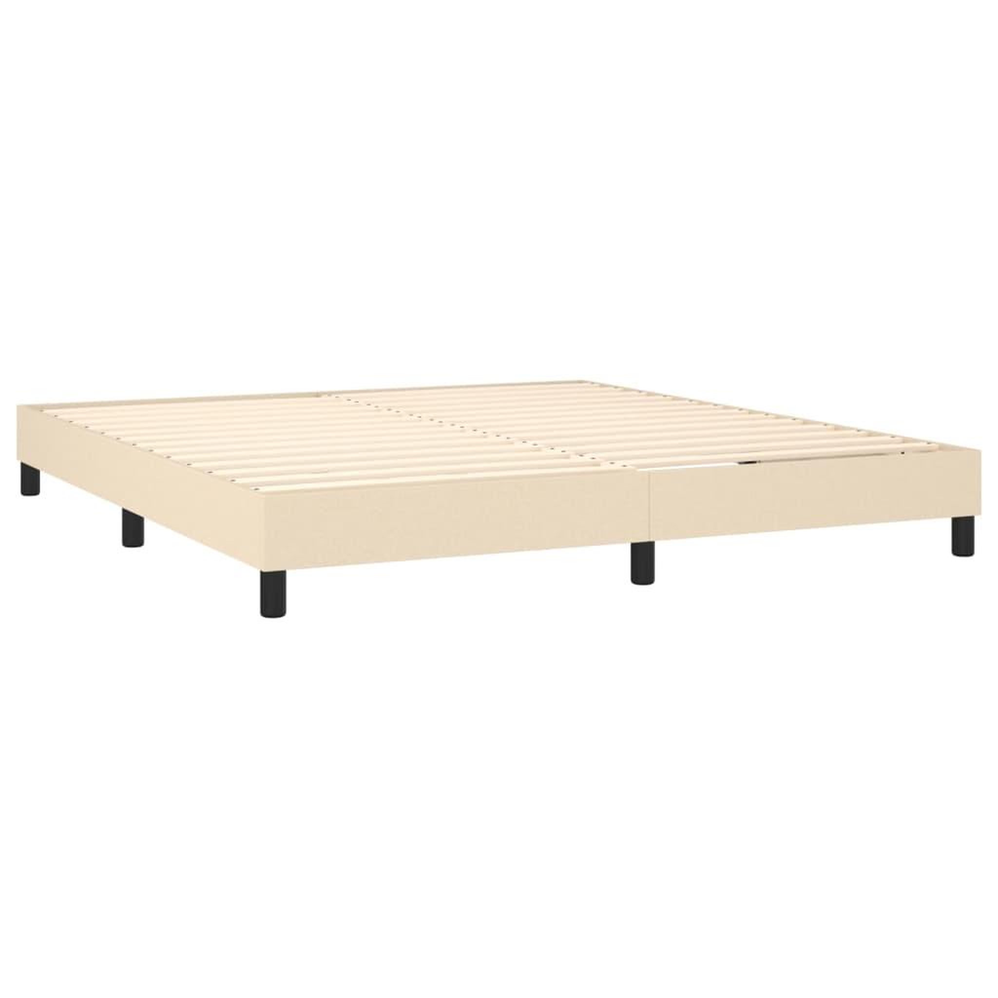 Voir la diapositive 5 : VIDAXL Sommier a lattes de lit avec matelas LED Creme 180x200 cm Tissu