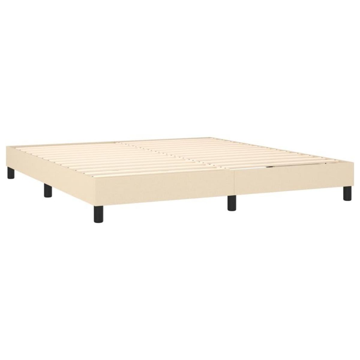 VIDAXL Sommier a lattes de lit avec matelas LED Creme 180x200 cm Tissu