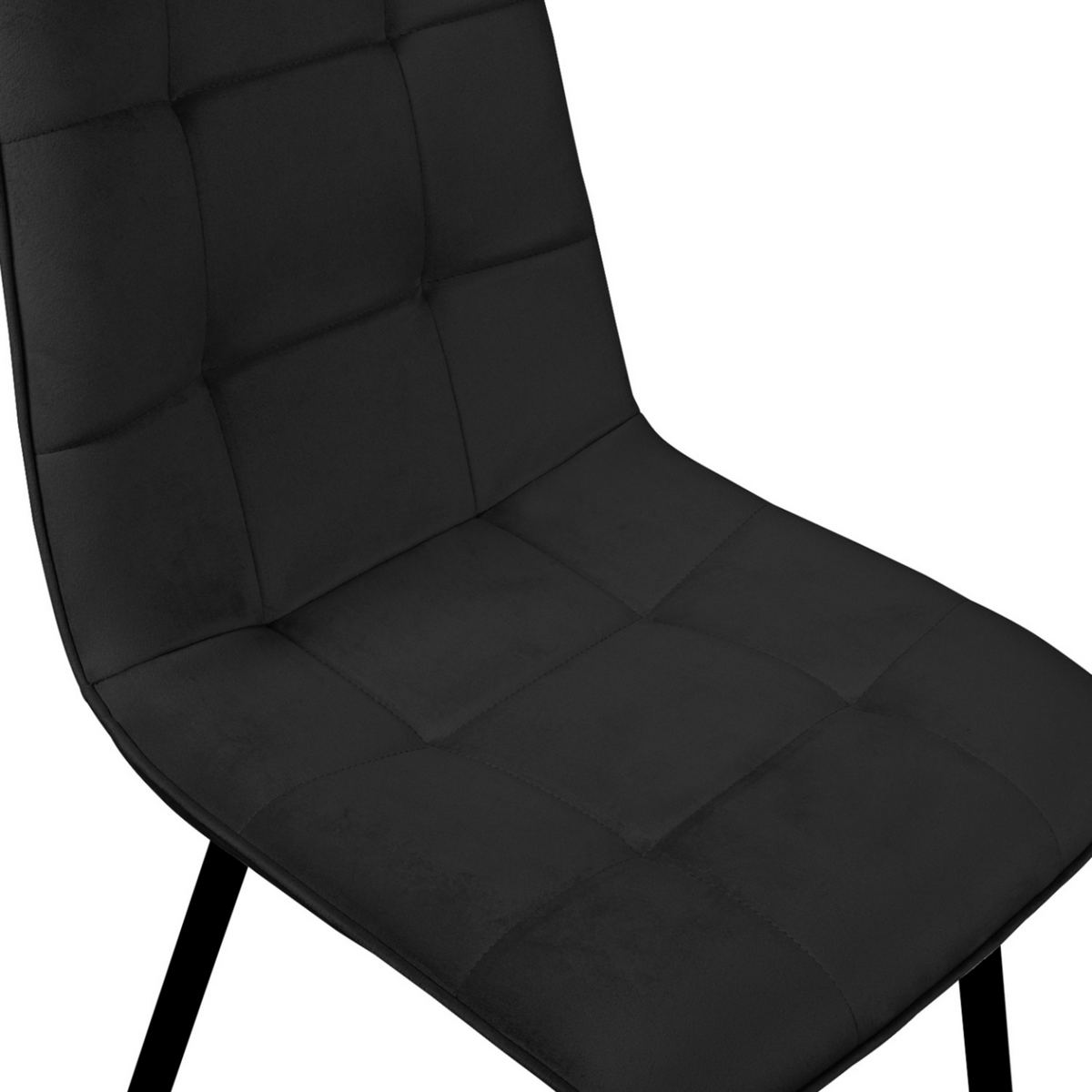 ID MARKET Lot de 6 chaises MILA en velours noir pour salle à manger