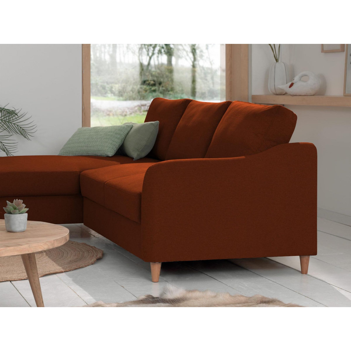 LISA DESIGN Will - canapé d'angle gauche - convertible avec coffre - 4 places - en tissu