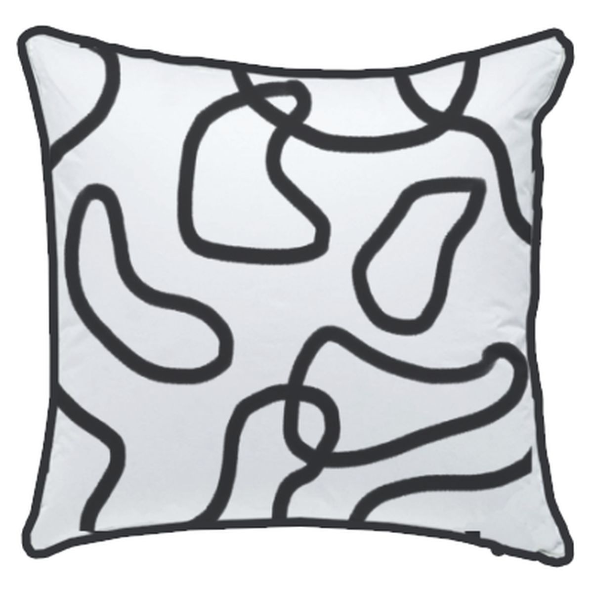 Coussin déco déhoussable en coton motif abstrait BRODE 