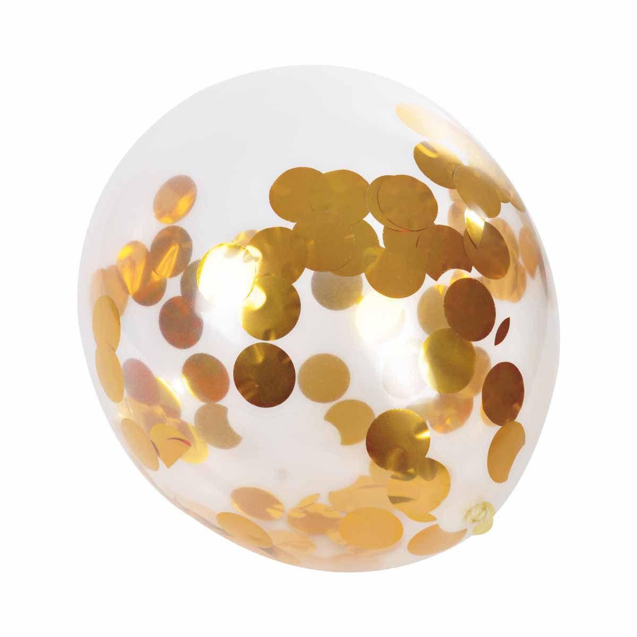 HOMEA Lot de 6 ballons gonflables  confettis  30cm or