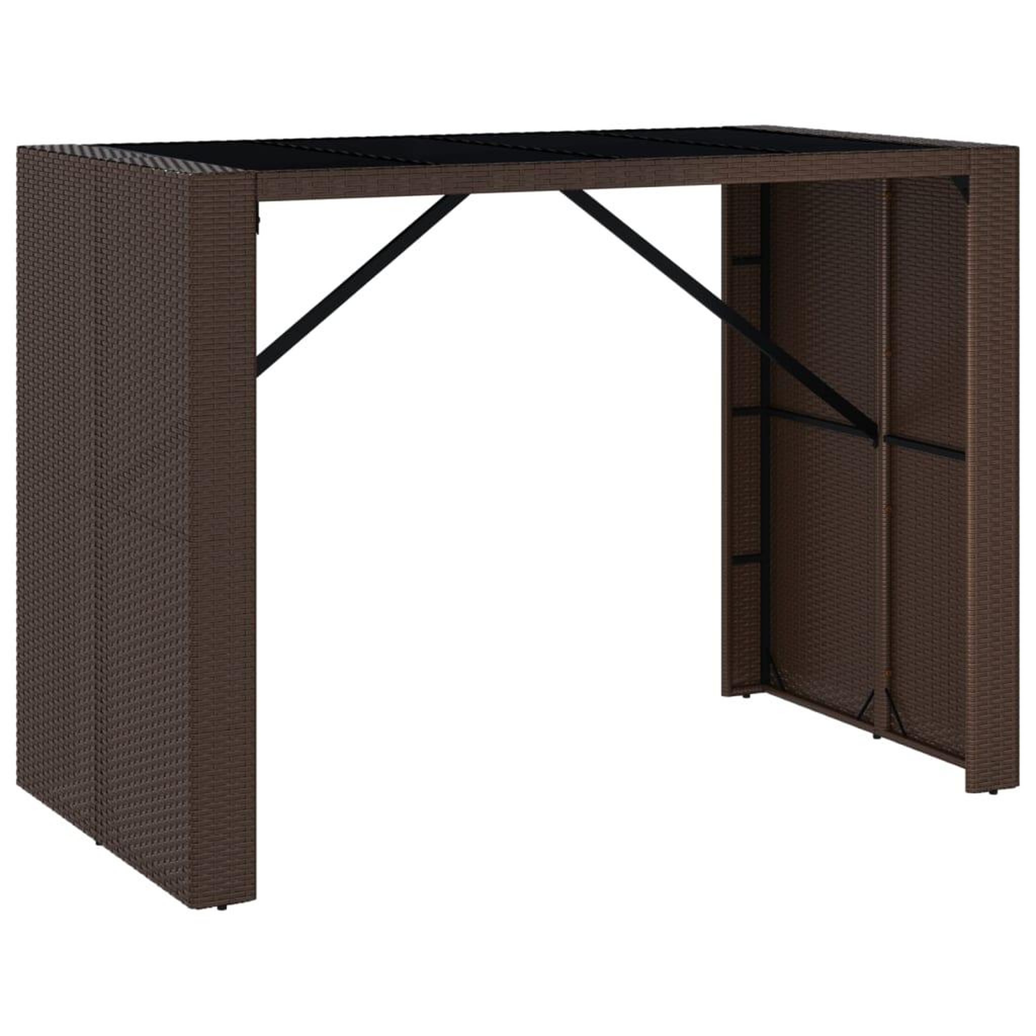 Voir la diapositive 5 : VIDAXL Ensemble de bar de jardin avec coussins 7 pcs marron poly rotin
