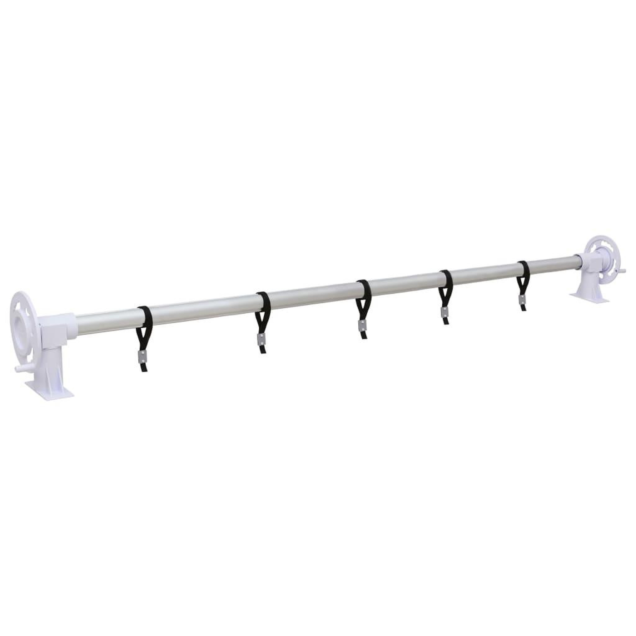 Voir la diapositive 3 : VIDAXL Rouleau de couverture de piscine avec base en plastique