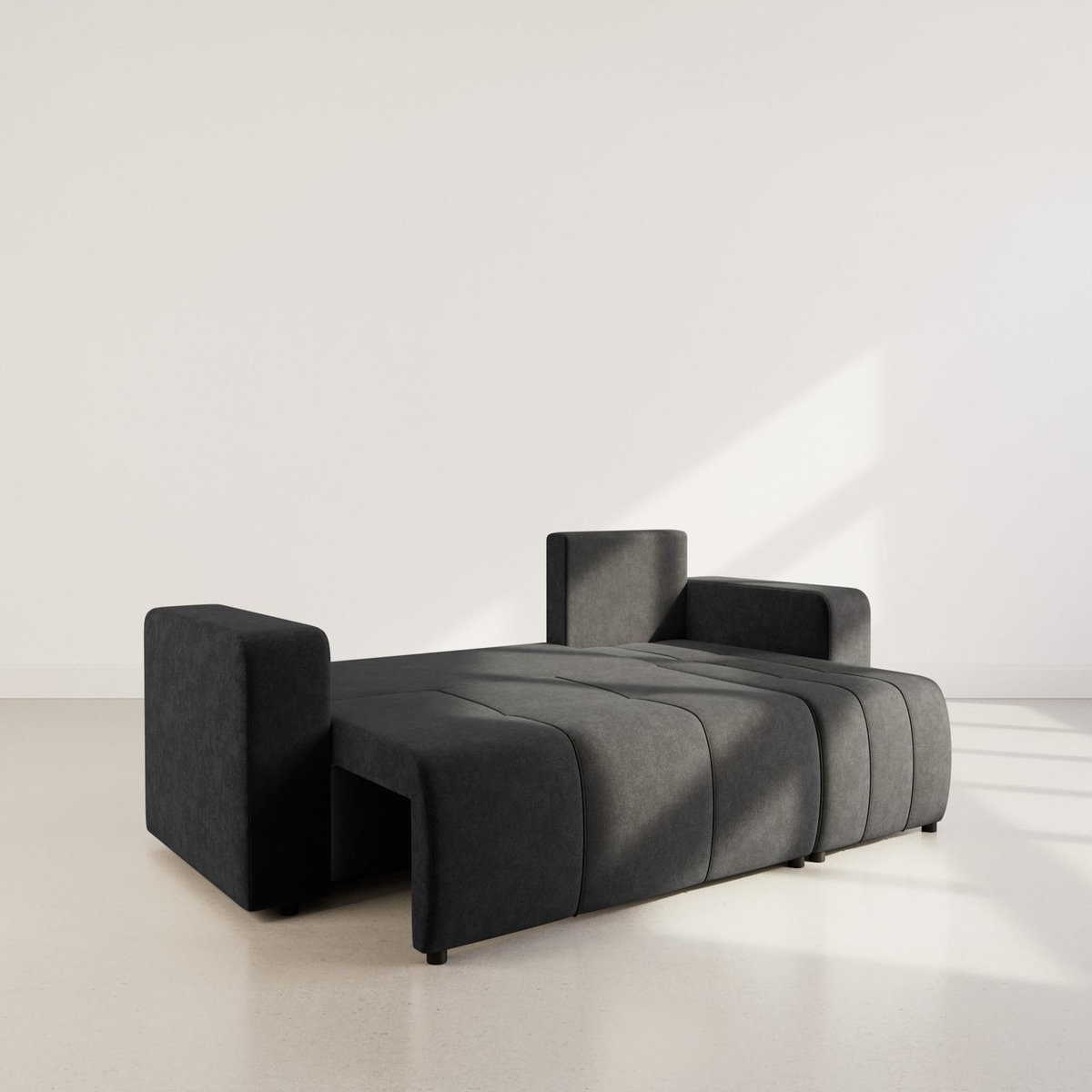 BEST MOBILIER Nicole - canapé d'angle réversible 4 places convertible avec coffre en tissu